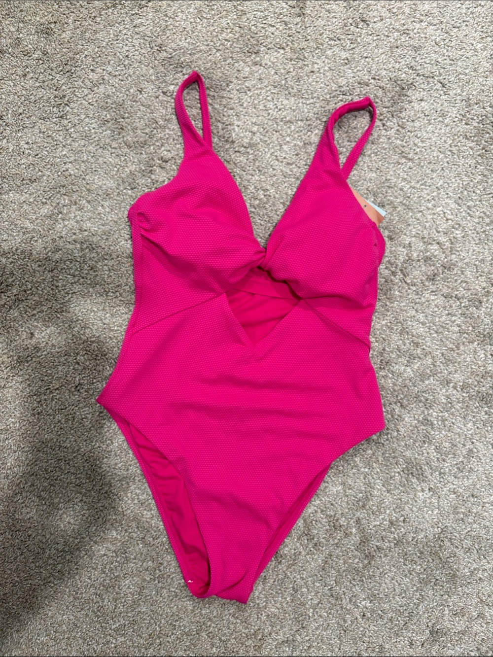 Shade & Shore Bright Pink Textured One-Piece Swimsuit